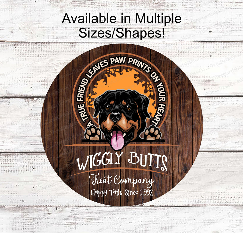 Wiggly Butts Treats Sign- Rottweiler