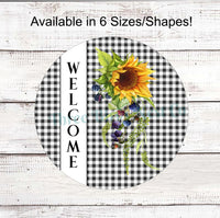 
              Welcome Buffalo Plaid Sunflower Sign
            