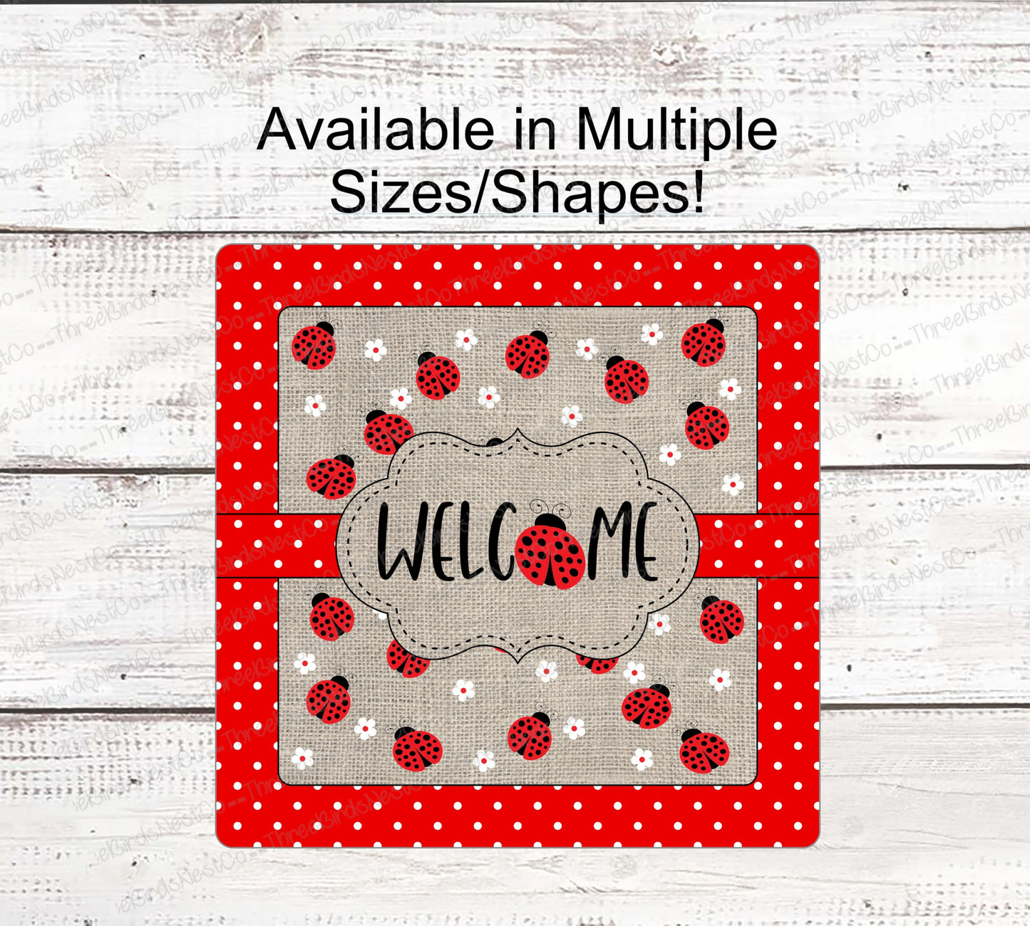Burlap Ladybugs Welcome
