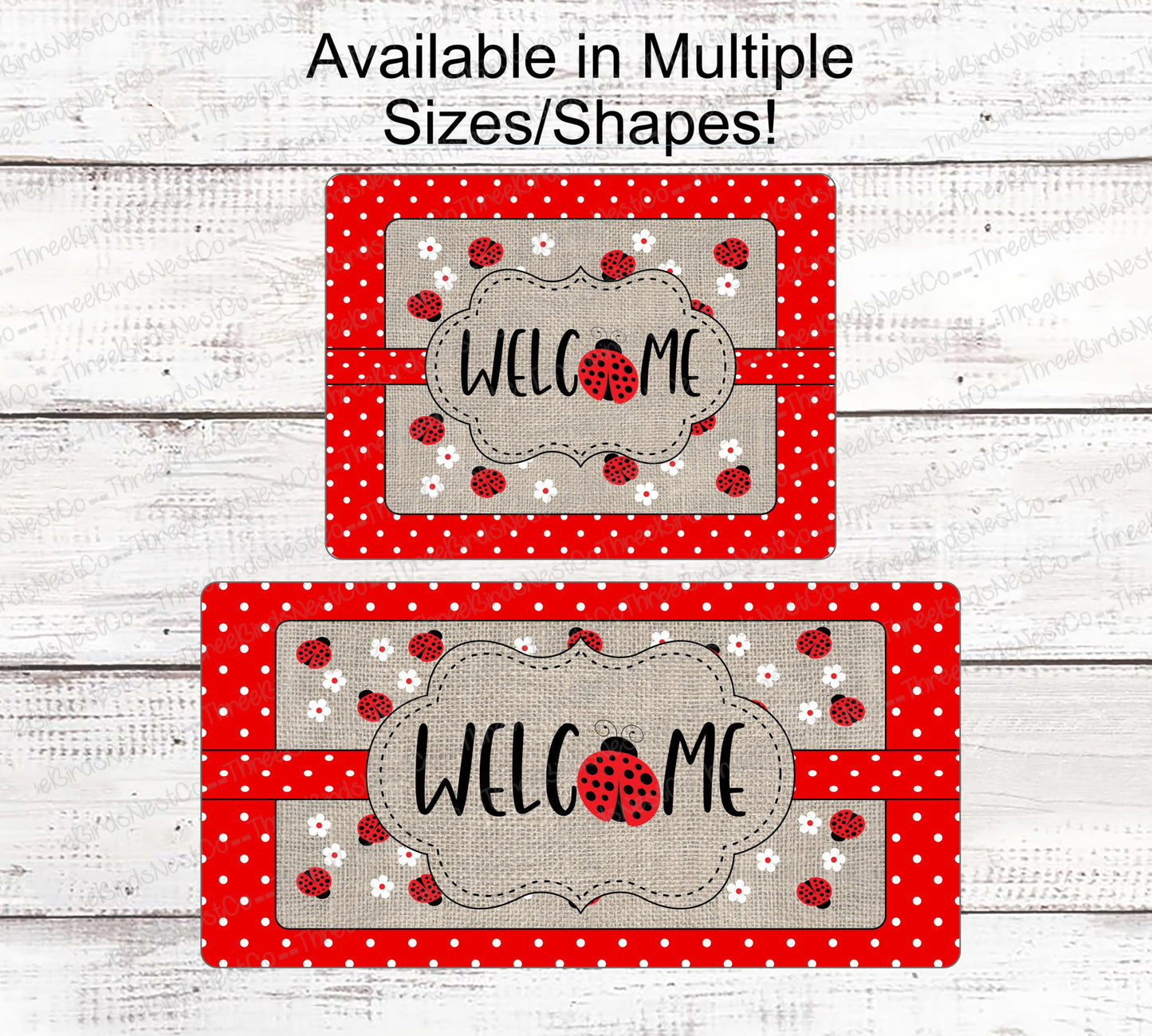 Burlap Ladybugs Welcome