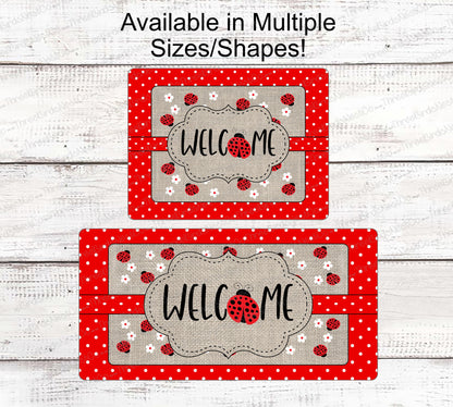 Burlap Ladybugs Welcome