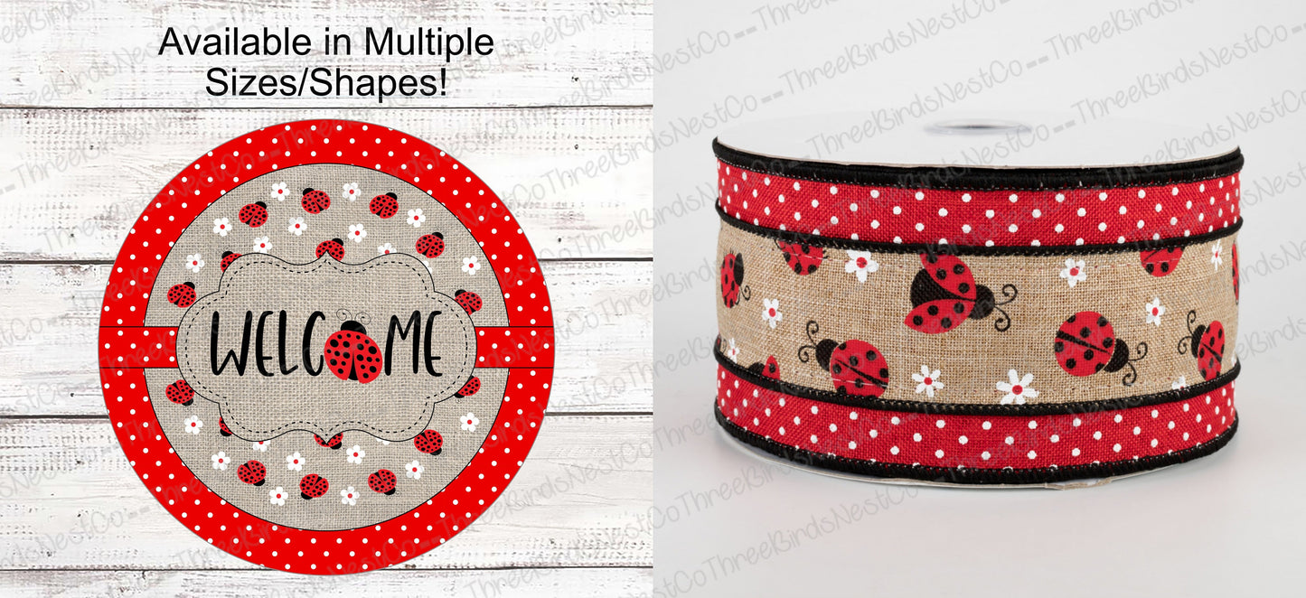 Burlap Ladybugs Welcome