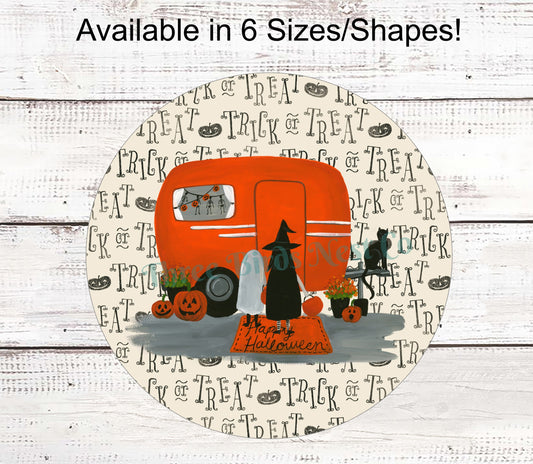 Happy Halloween Vintage Camper Sign