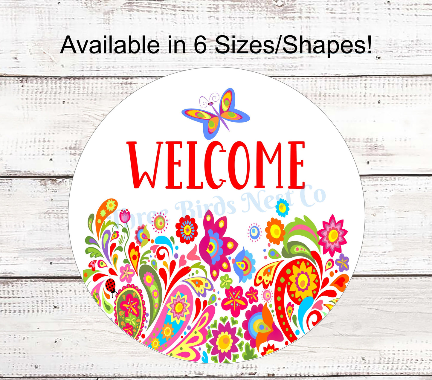 Bright Paisley Butterfly Welcome