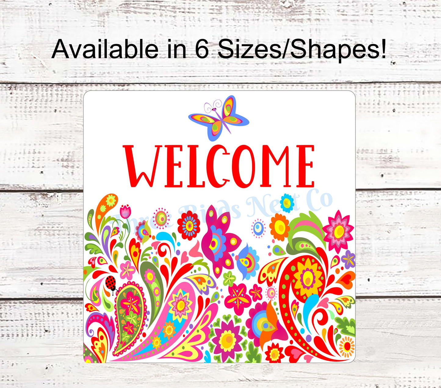 Bright Paisley Butterfly Welcome