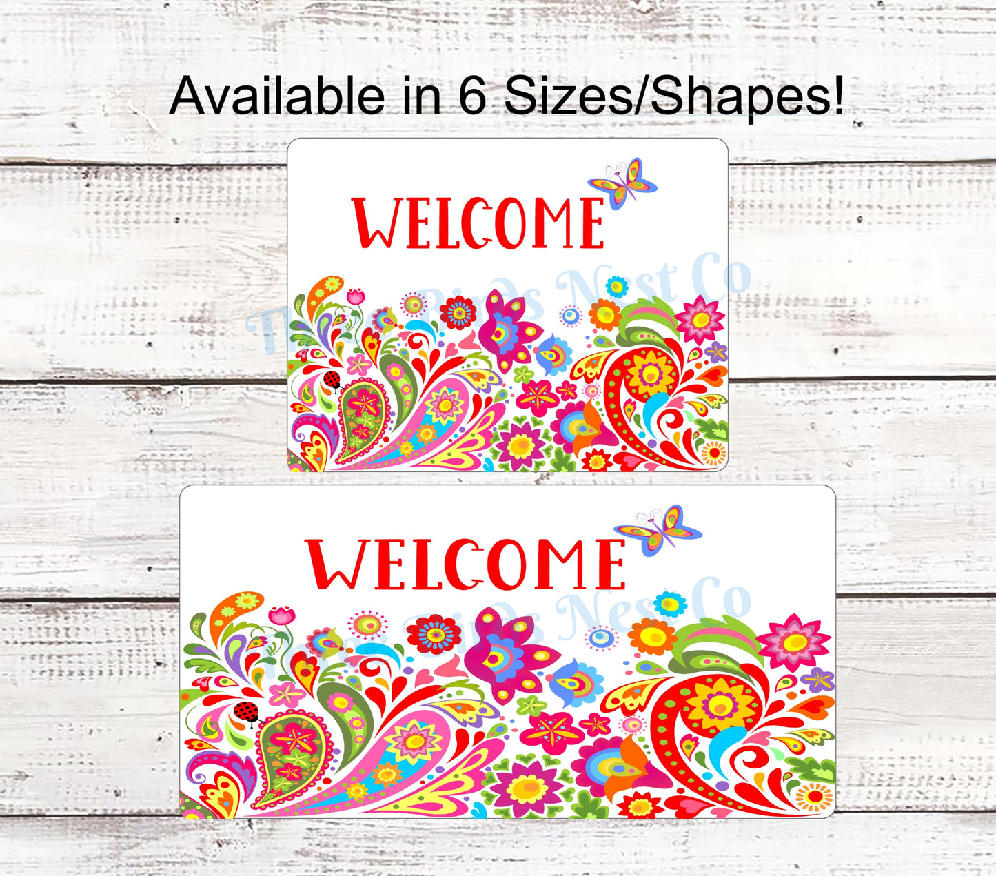 Bright Paisley Butterfly Welcome