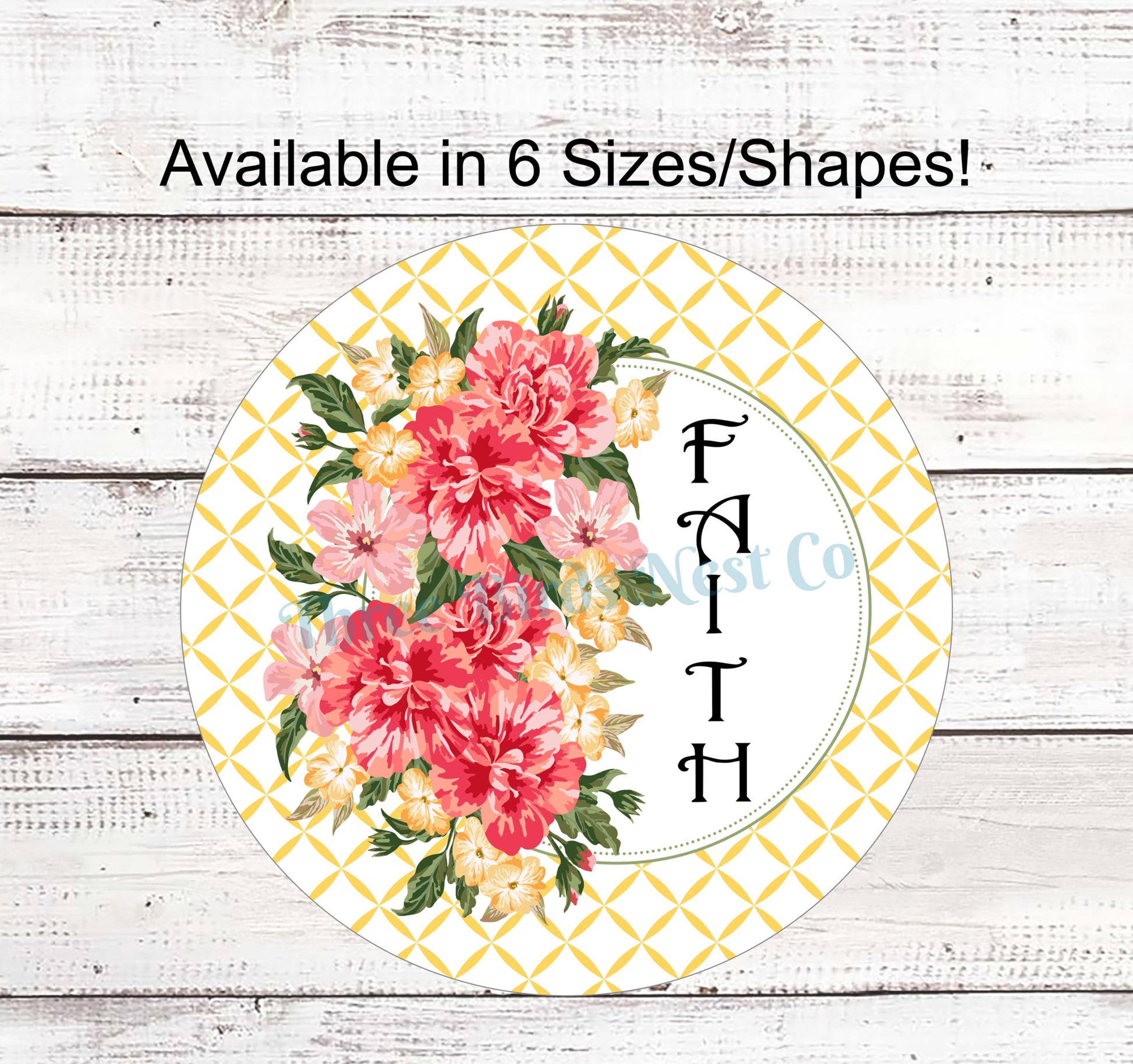 Faith Wreath Sign - Welcome Wreath Sign - Faith Sign - Spring Wreath Signs - Summer Wreath Signs - Floral Wreath Sign