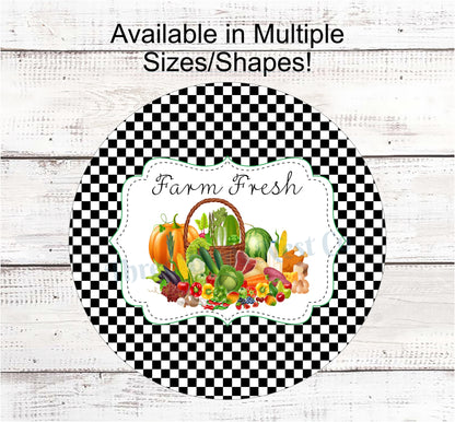 Farmers Market Sign - Farm Fresh Sign - Farmers Market Stand - Farmers Market Wreath - Vegetable Sign - Farm Wreath Signs