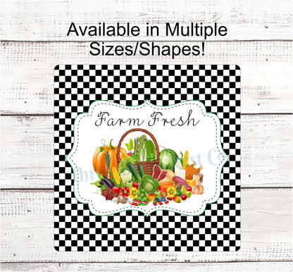 Farmers Market Sign - Farm Fresh Sign - Farmers Market Stand - Farmers Market Wreath - Vegetable Sign - Farm Wreath Signs