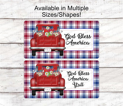 God Bless America Patriotic Truck Sign