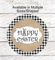 
              Happy Easter Sign - Welcome Wreath Sign - Easter Sign - Easter Bunny Sign - Buffalo Plaid Bunny - Bunny Welcome Sign - Buffalo Plaid Sign
            