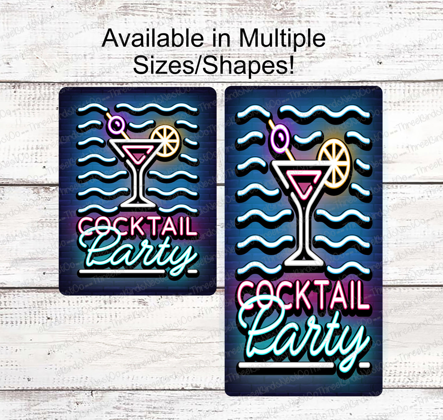 Neon Look Cocktail Party Sign