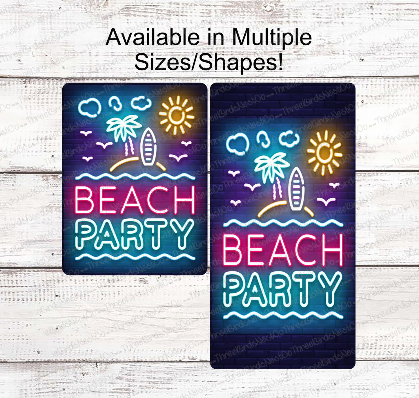 Beach Party Neon Look Sign