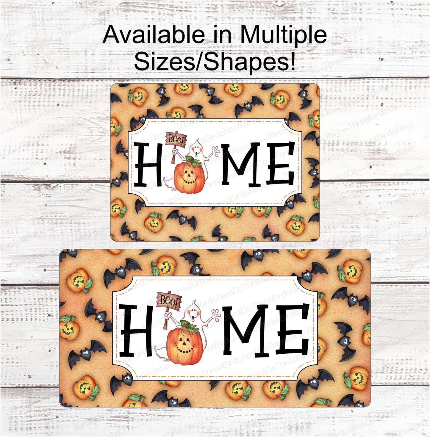 Home Halloween Ghost and Pumpkin Sign