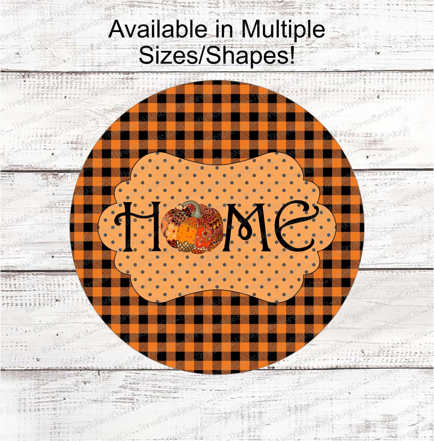 Patchwork Pumpkin Home Fall Sign