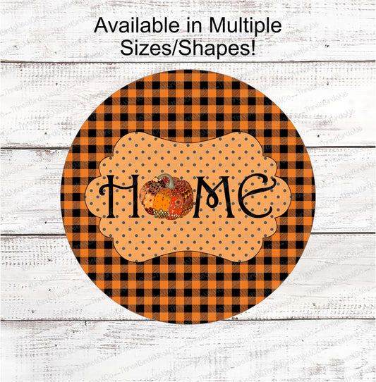 Patchwork Pumpkin Home Fall Sign
