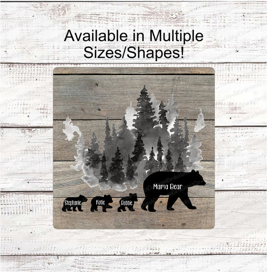 Mama Bear and Cubs Sign