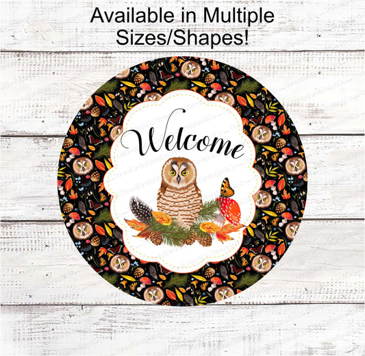 Woodland Owl Welcome Sign