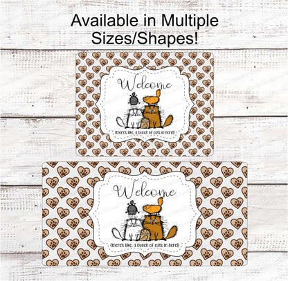 Bunch of Cats Welcome Sign