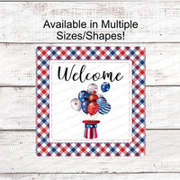 Uncle Sam Hat and Balloons Patriotic Welcome Sign