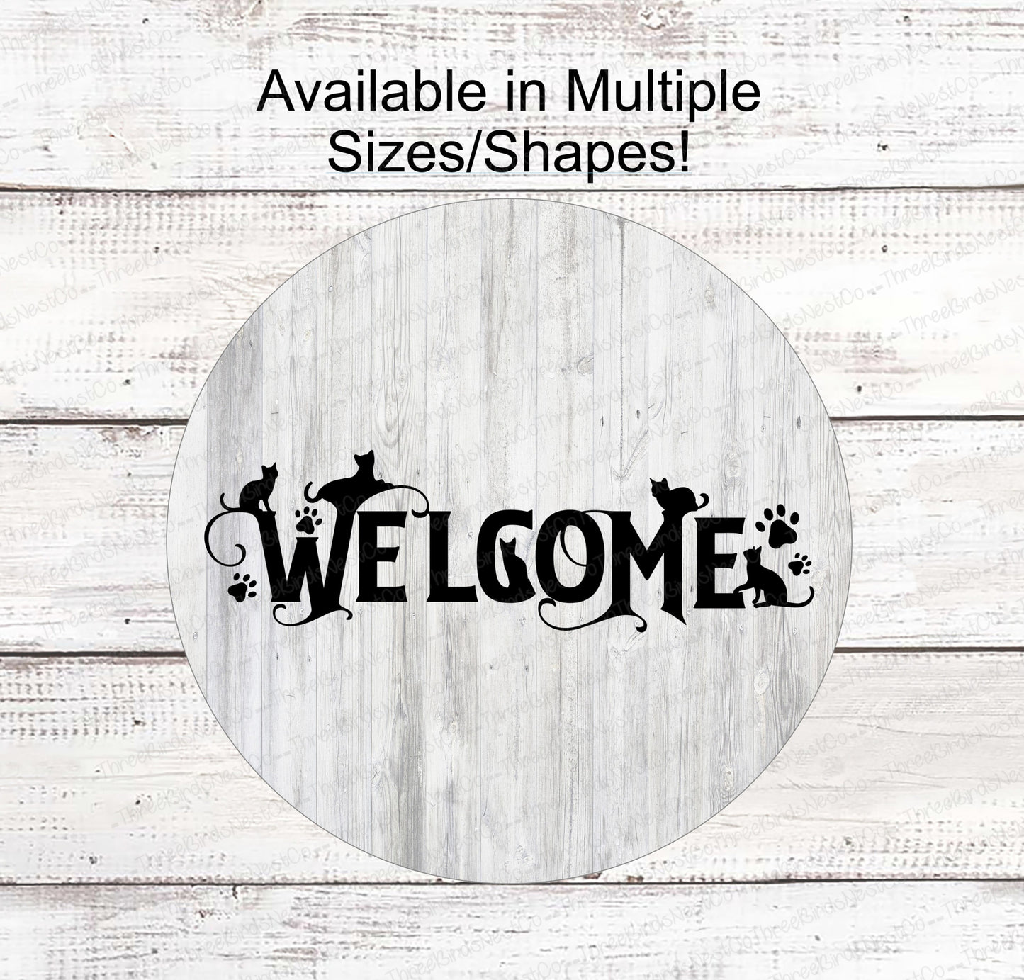 Cat Word Art Welcome Sign