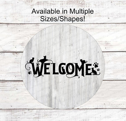 Cat Word Art Welcome Sign