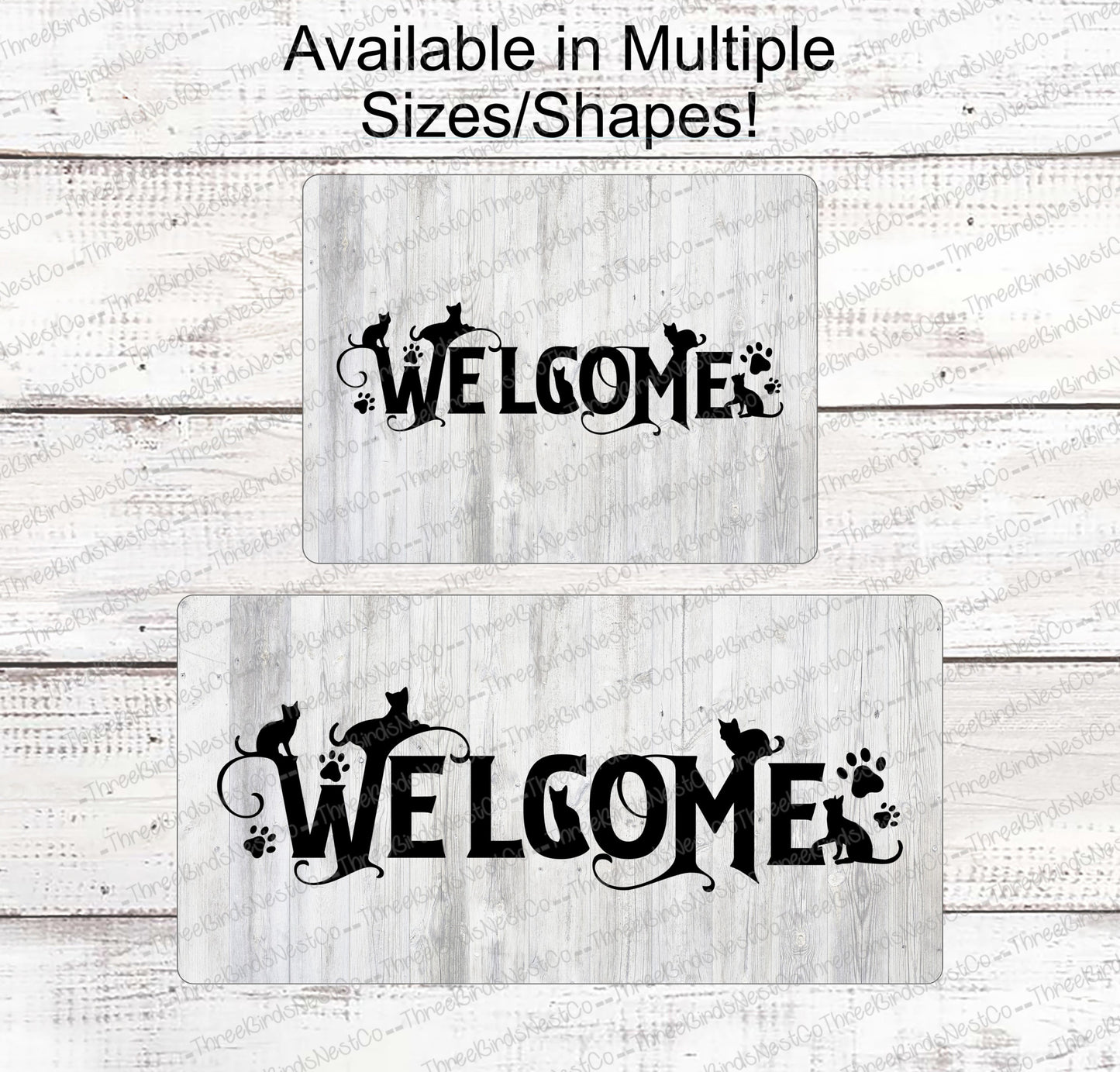 Cat Word Art Welcome Sign