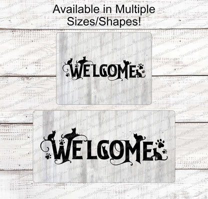 Cat Word Art Welcome Sign