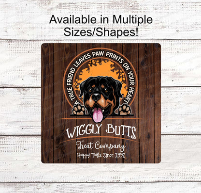 Wiggly Butts Treats Sign- Rottweiler