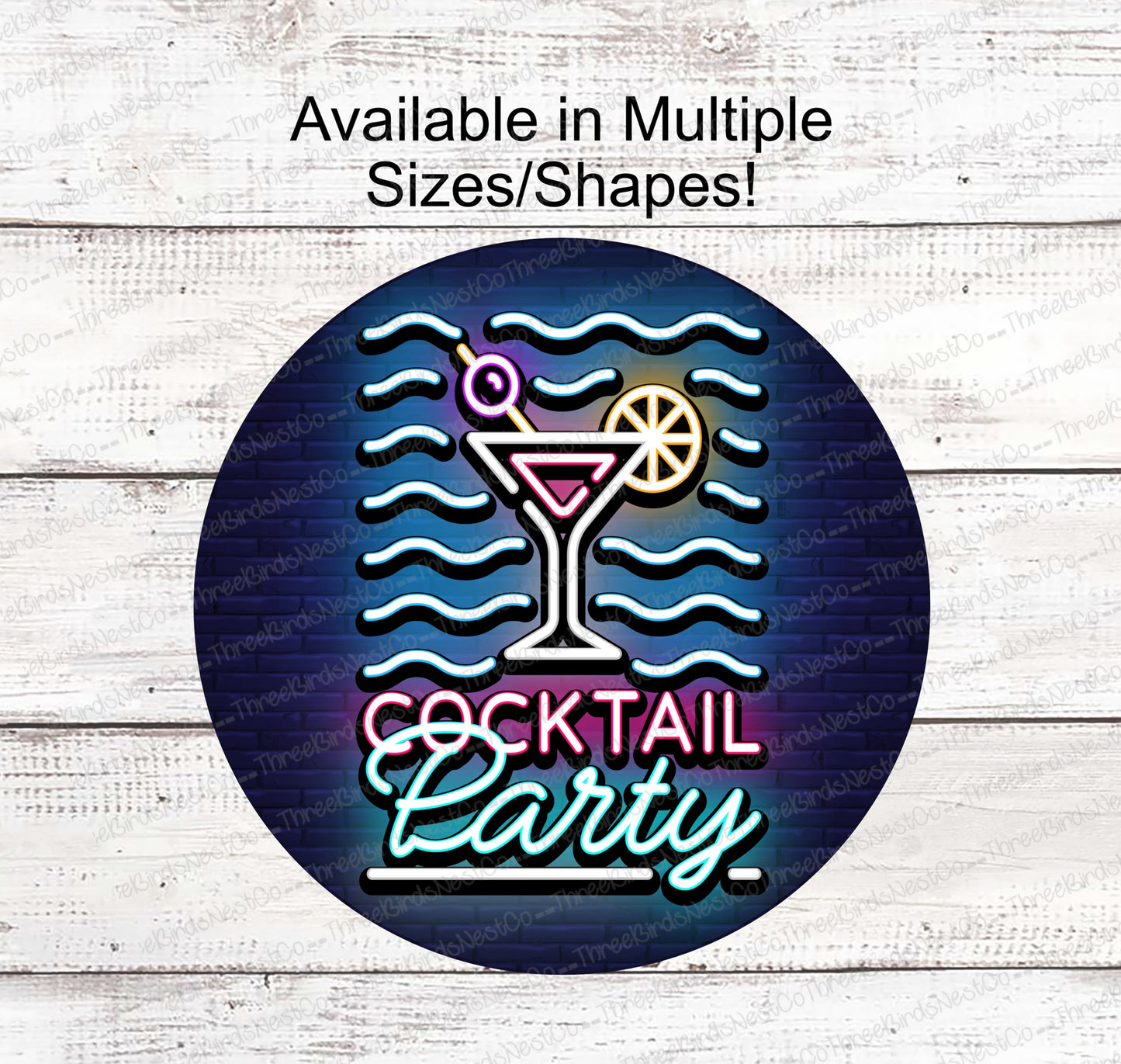 Neon Look Cocktail Party Sign