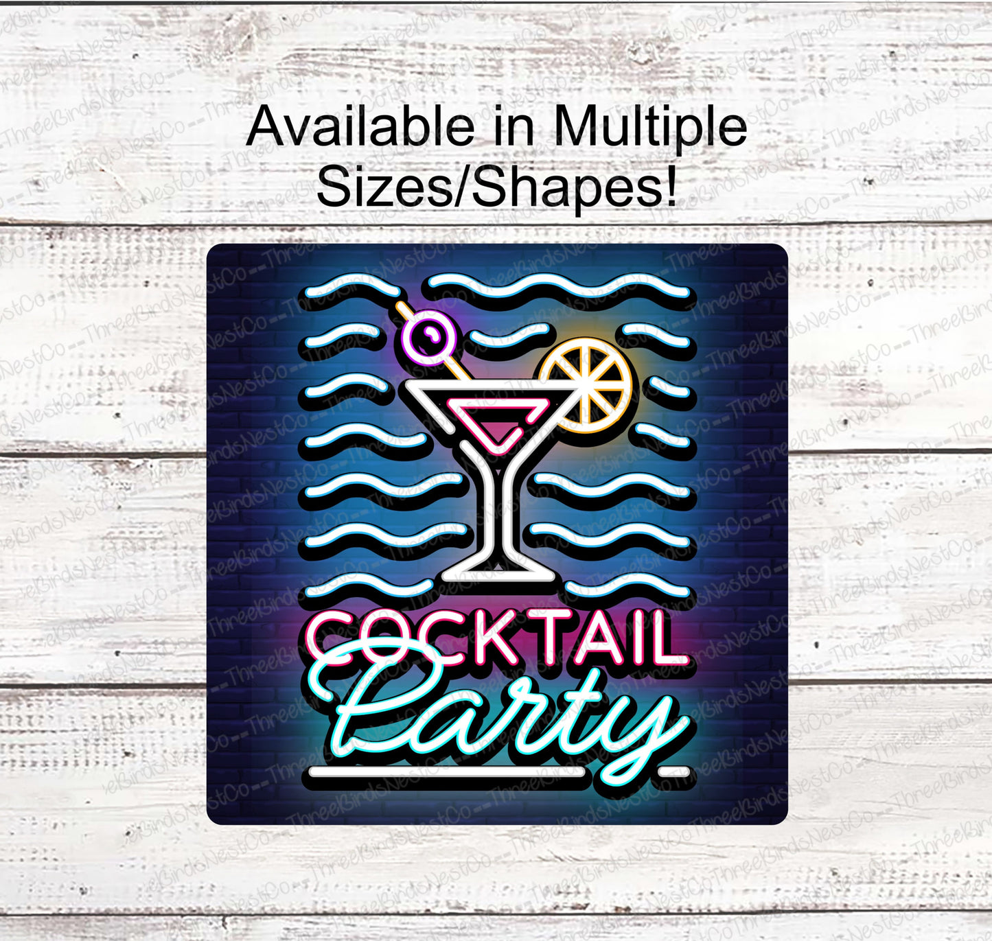 Neon Look Cocktail Party Sign