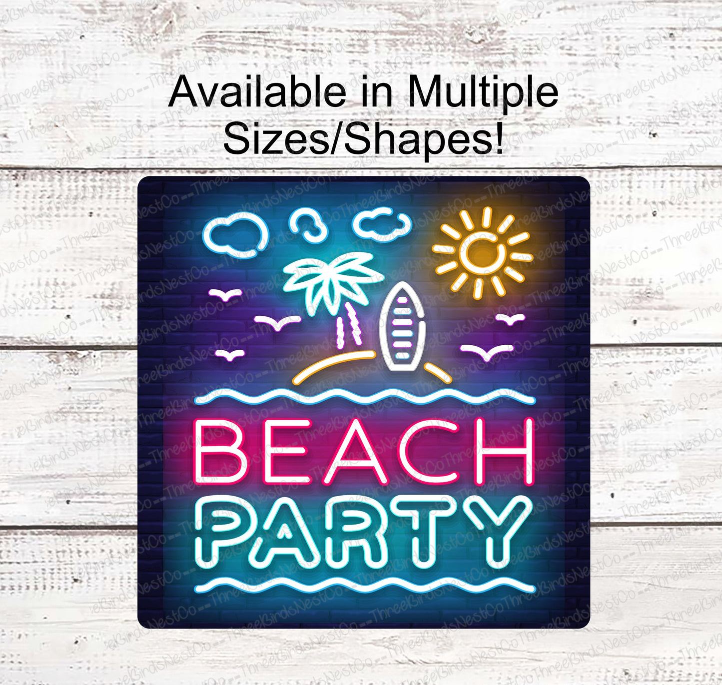 Beach Party Neon Look Sign