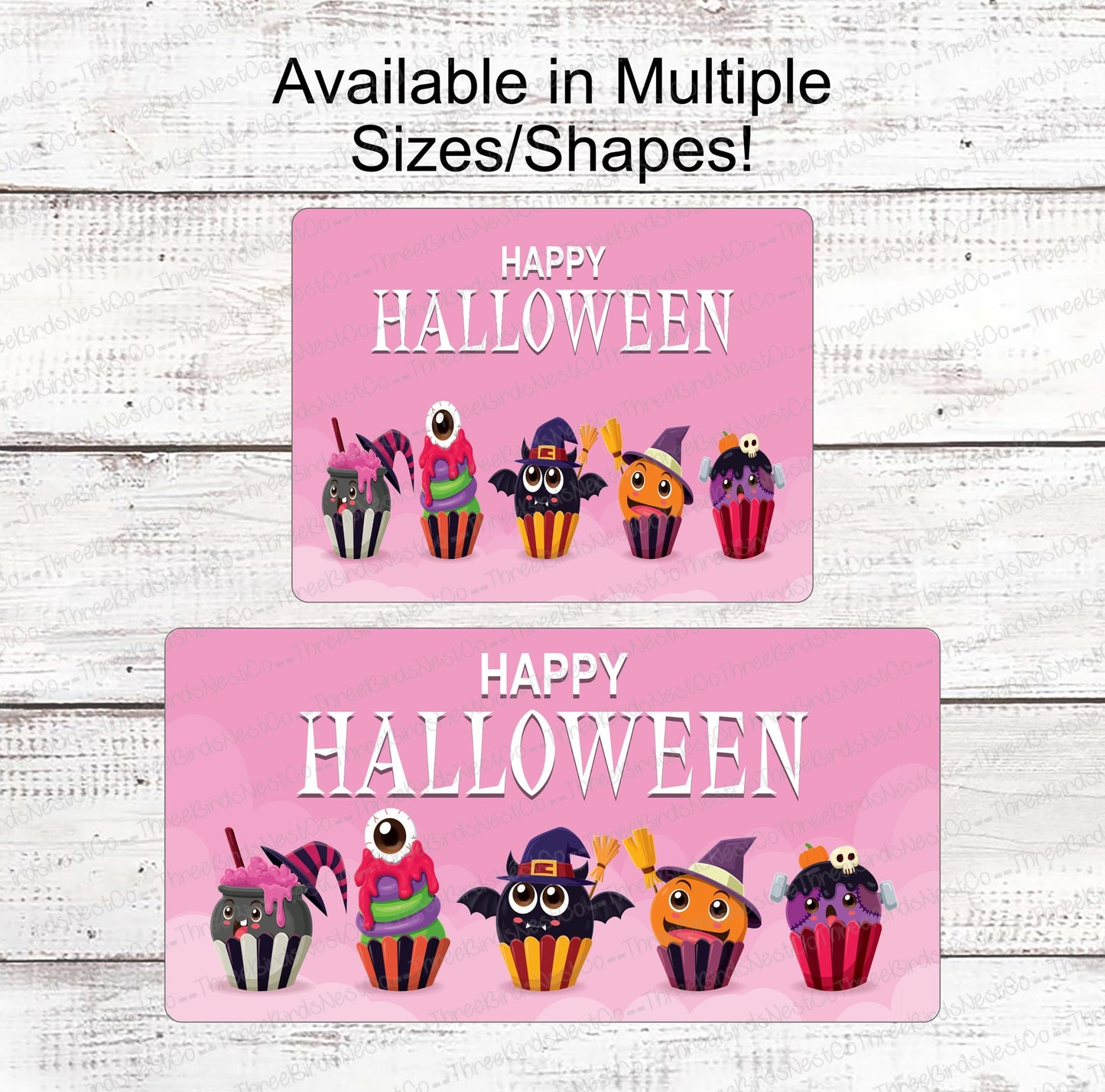 Happy Halloween Cupcakes on Pink Sign
