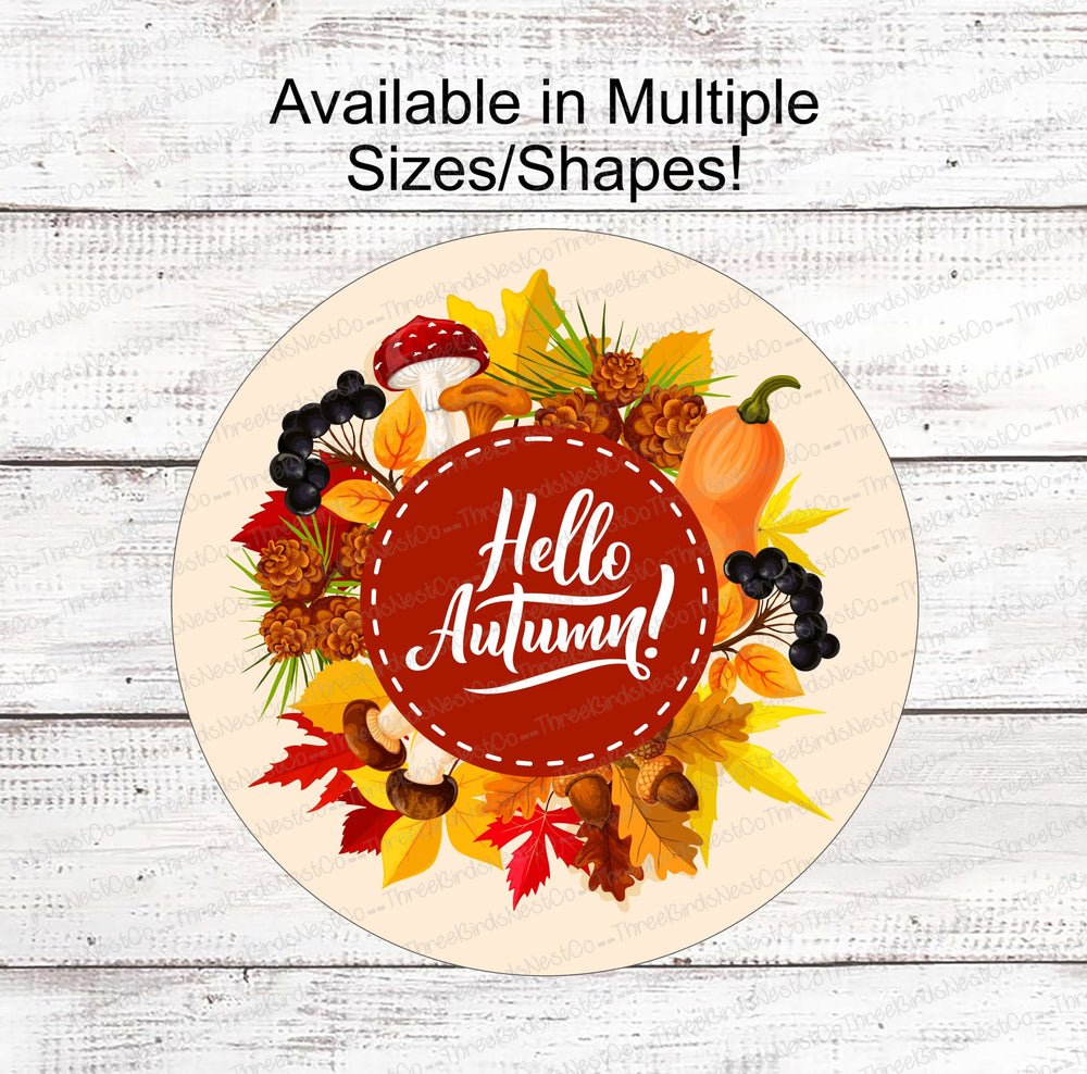 Hello Autumn Fall Things Frame Sign