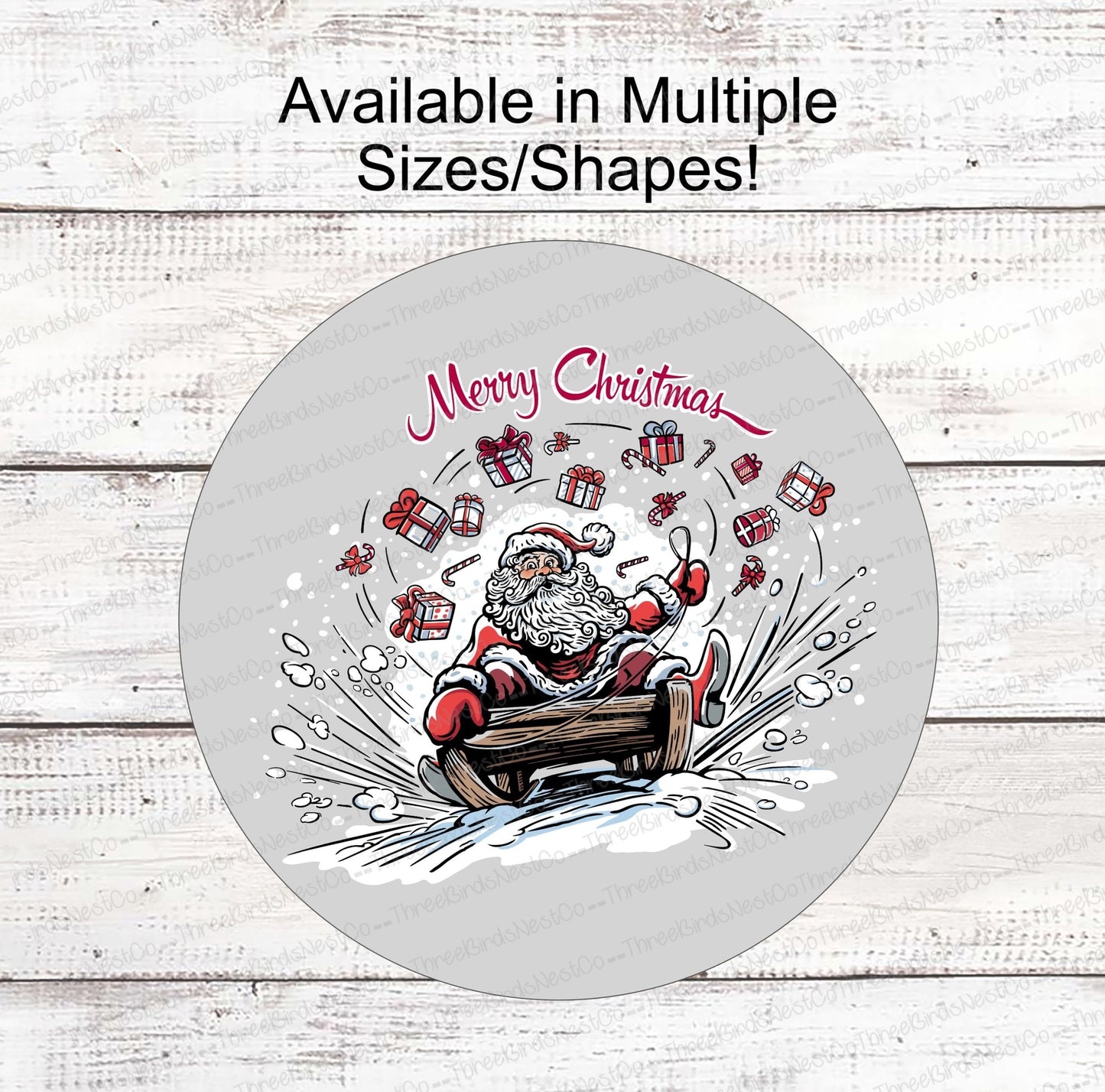 Merry Christmas Santa Delivery Sled Sign