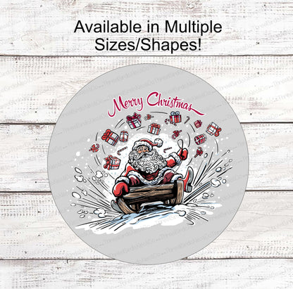 Merry Christmas Santa Delivery Sled Sign