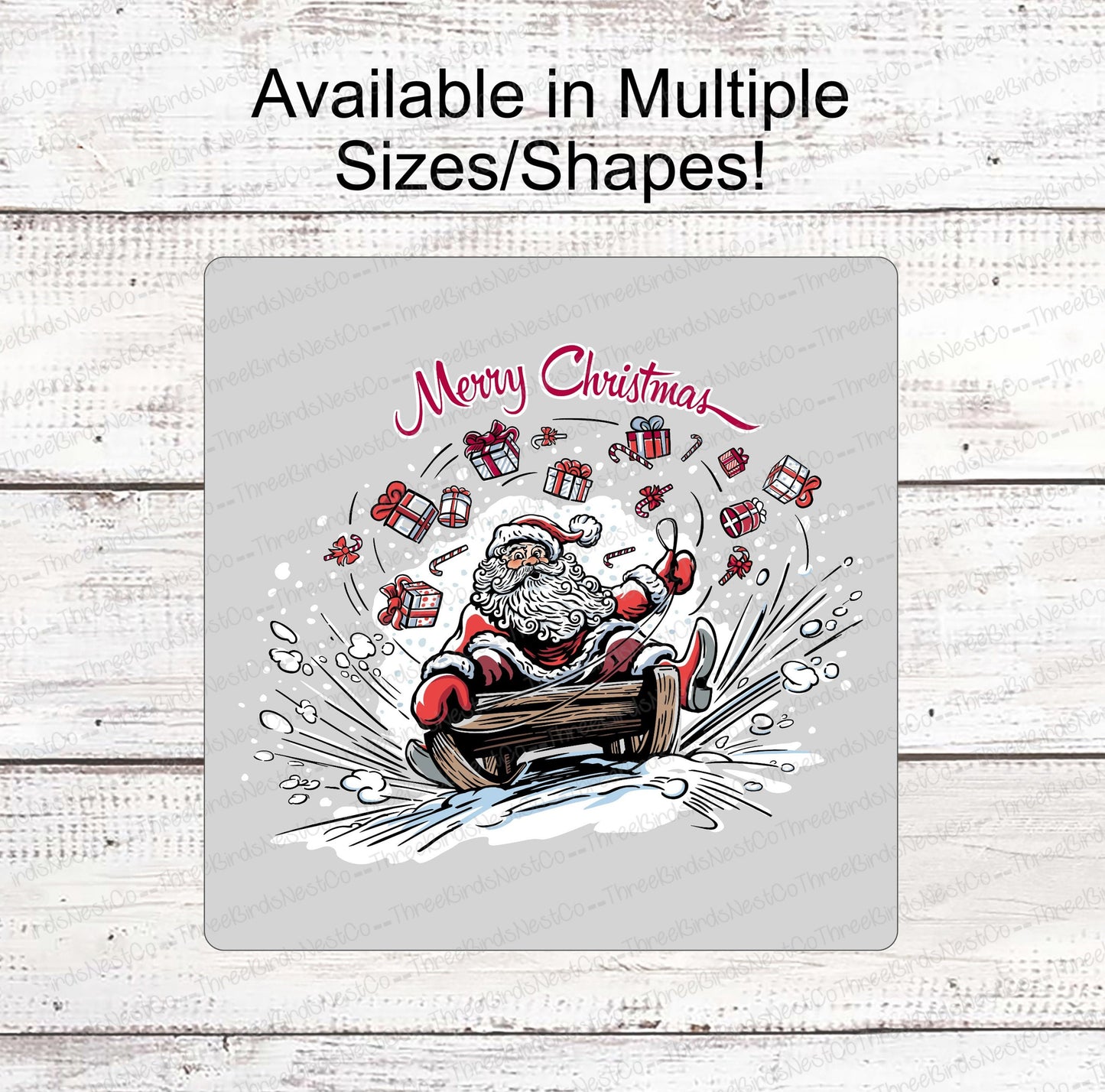 Merry Christmas Santa Delivery Sled Sign
