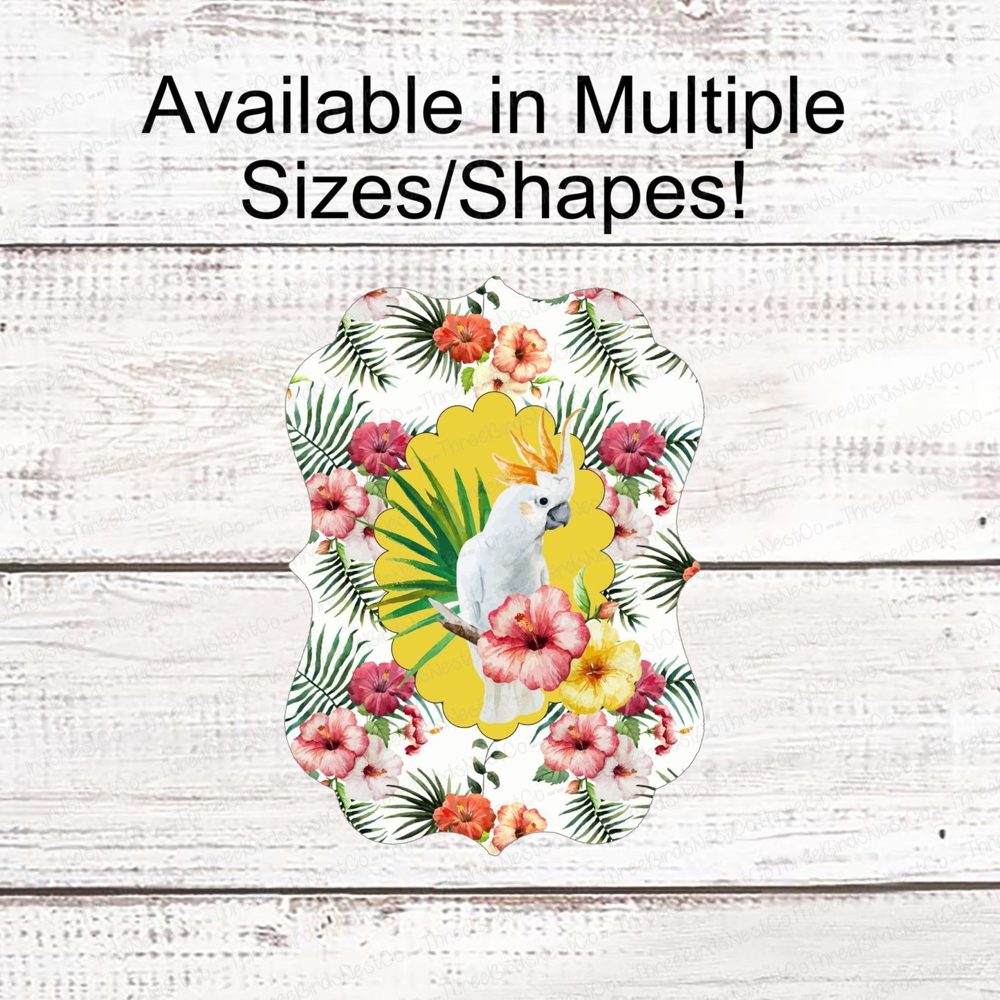 Tropical Hibiscus Moluccan Cockatoo Sign