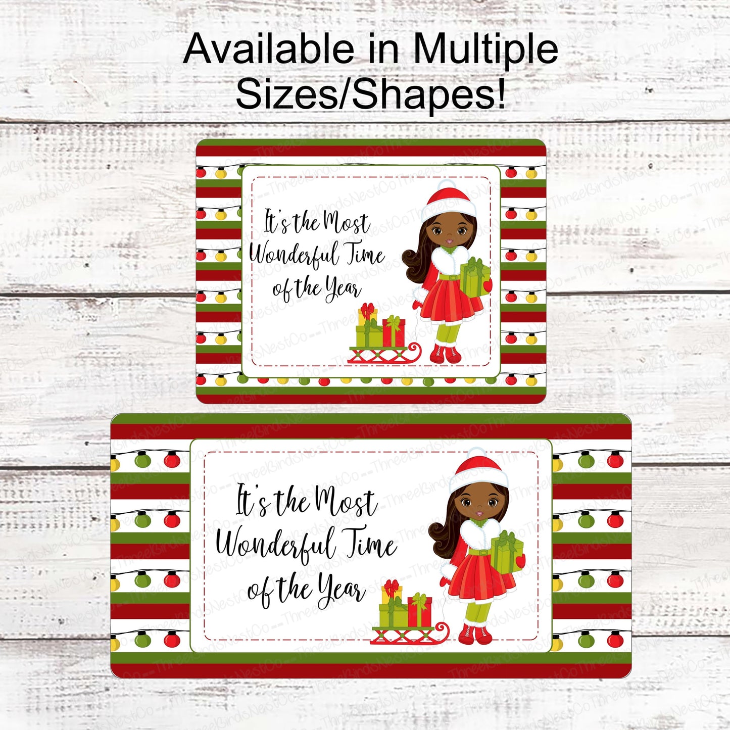 Wonderful Time African American Christmas Girl Sign
