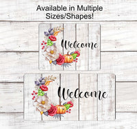 
              Crescent Fall Wreath Welcome Sign
            