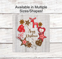 
              Merry Christmas Patchwork Cutouts Sign
            