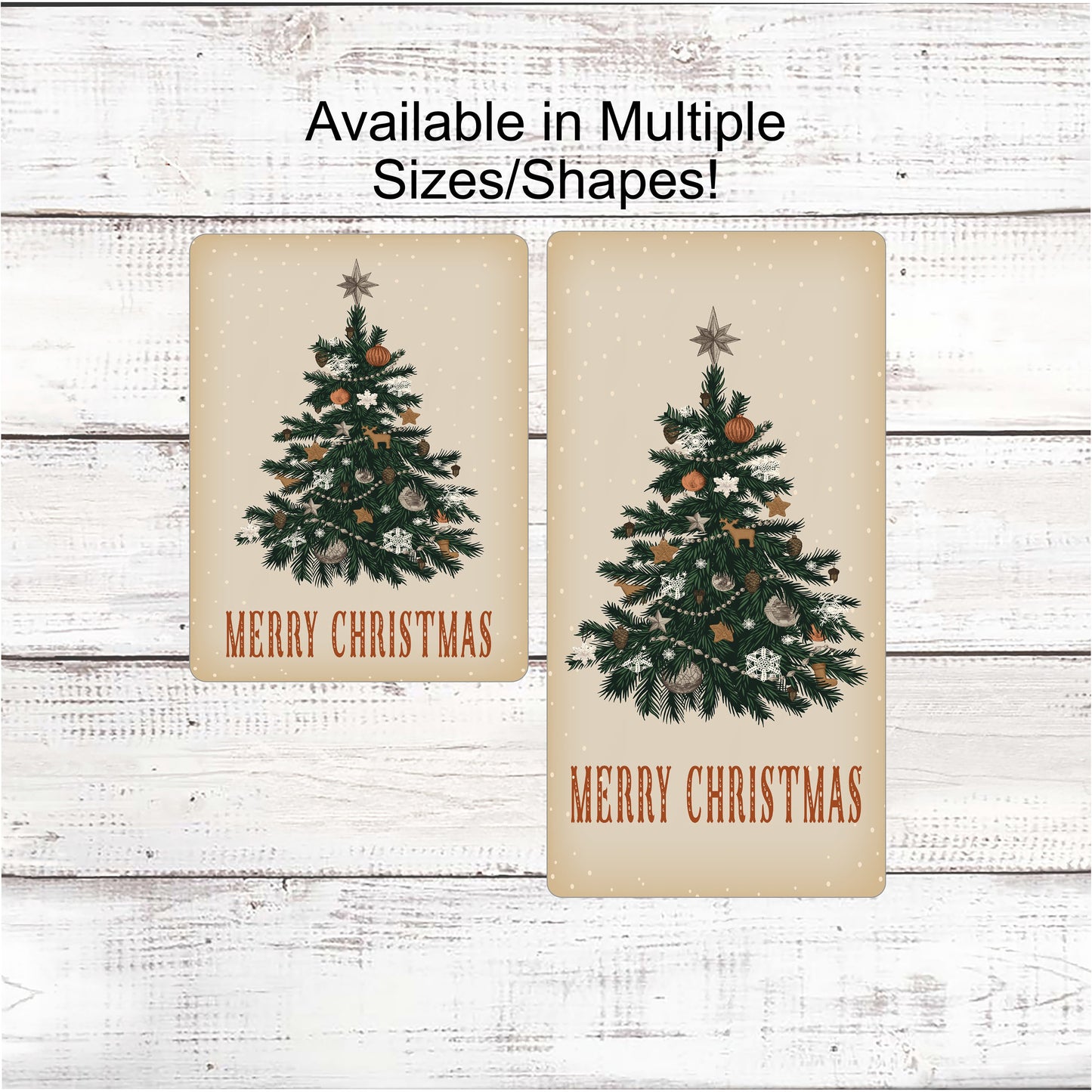 Vintage Merry Christmas Tree Sign