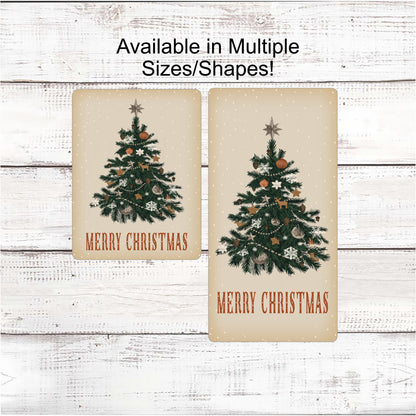 Vintage Merry Christmas Tree Sign
