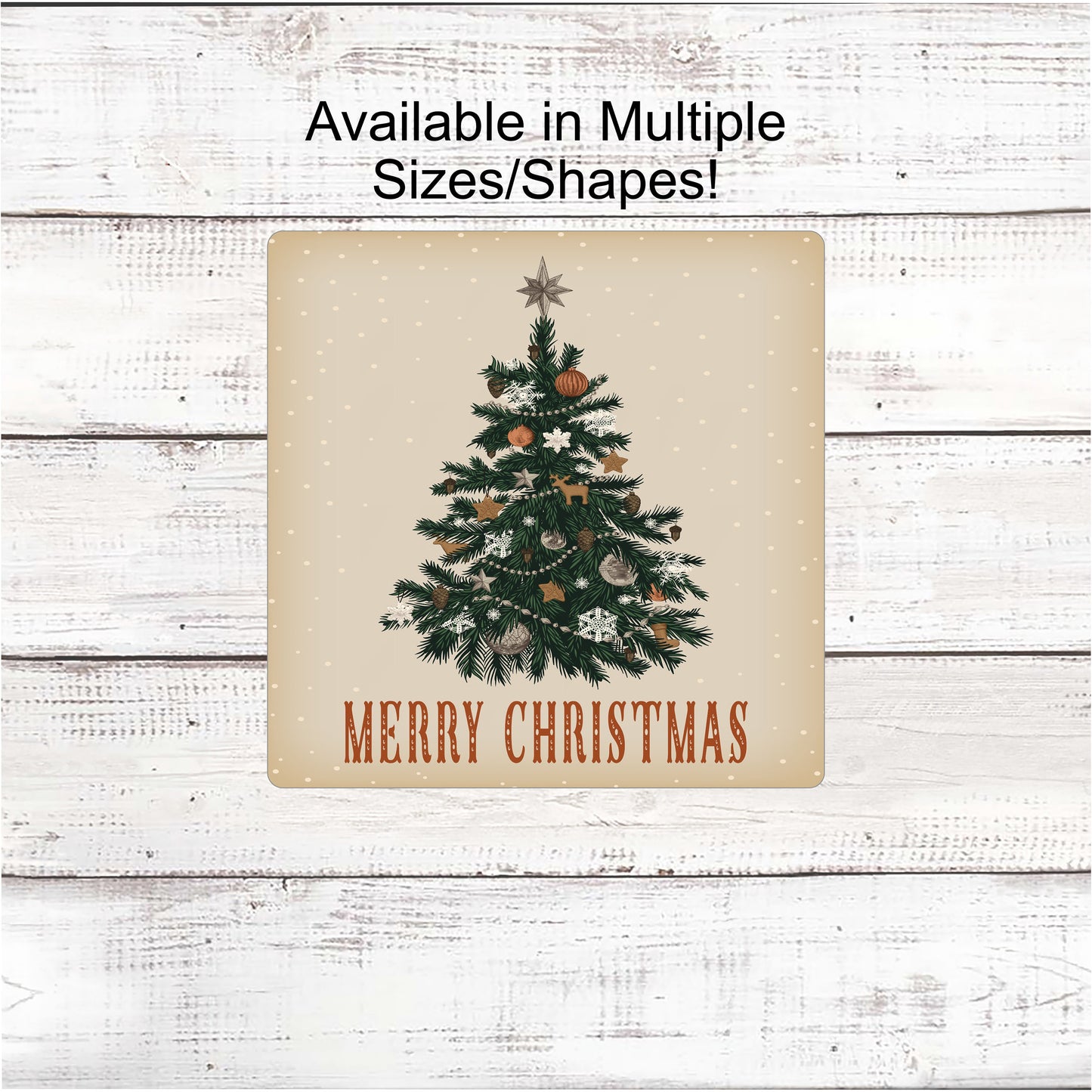 Vintage Merry Christmas Tree Sign