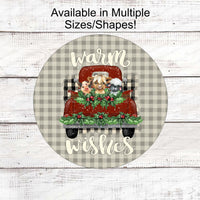 Warm Wishes Farm Animals Christmas Truck Sign