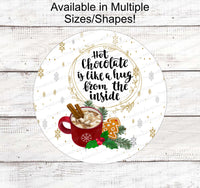 
              Christmas Wreath Sign - Gingerbread Man Sign - Winter Wreath Signs - Cocoa Sign - Hot Chocolate Sign
            