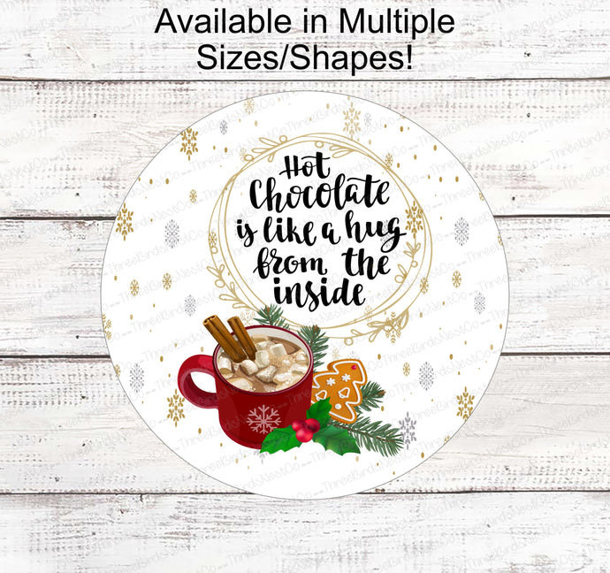 Christmas Wreath Sign - Gingerbread Man Sign - Winter Wreath Signs - Cocoa Sign - Hot Chocolate Sign