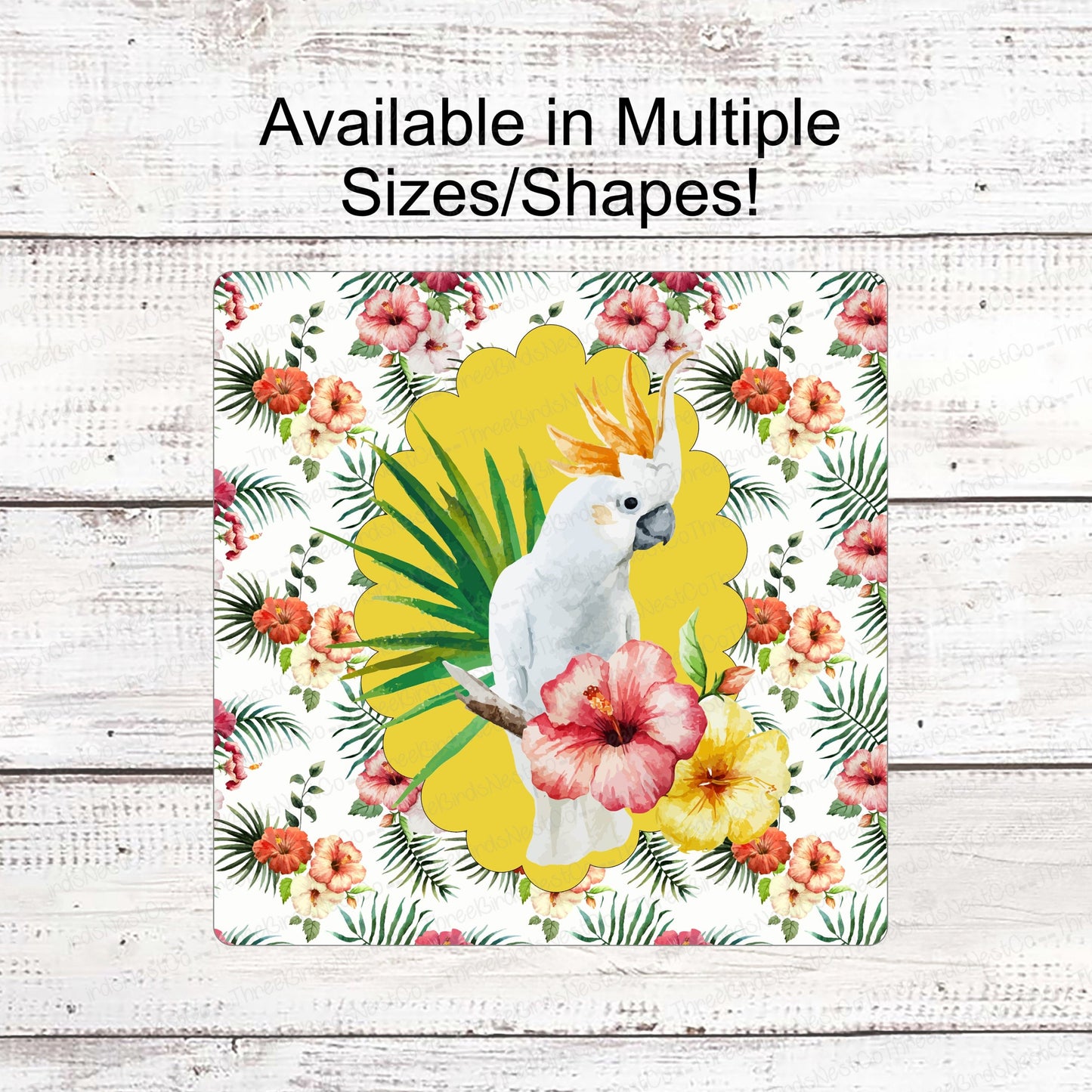 Tropical Hibiscus Moluccan Cockatoo Sign