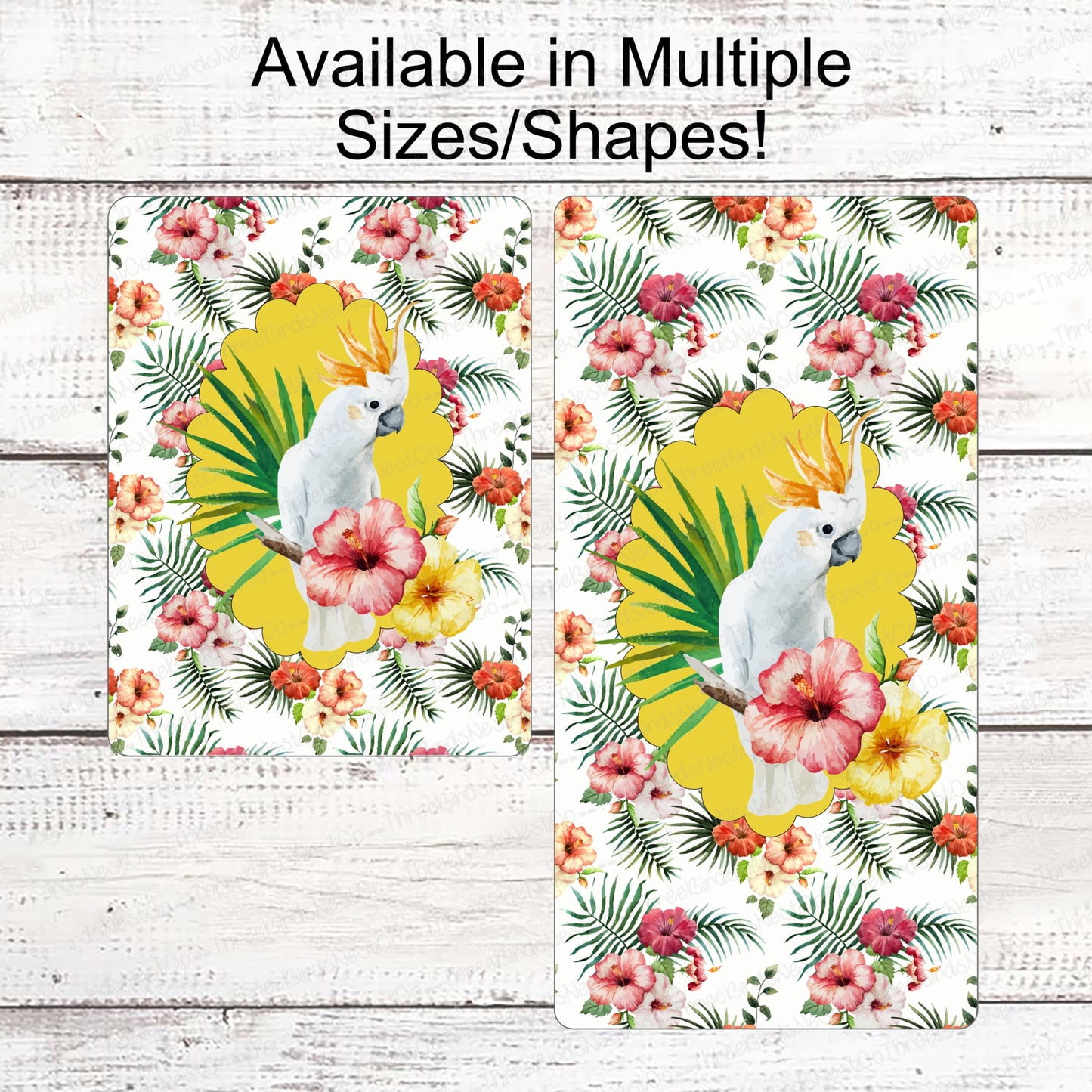 Tropical Hibiscus Moluccan Cockatoo Sign