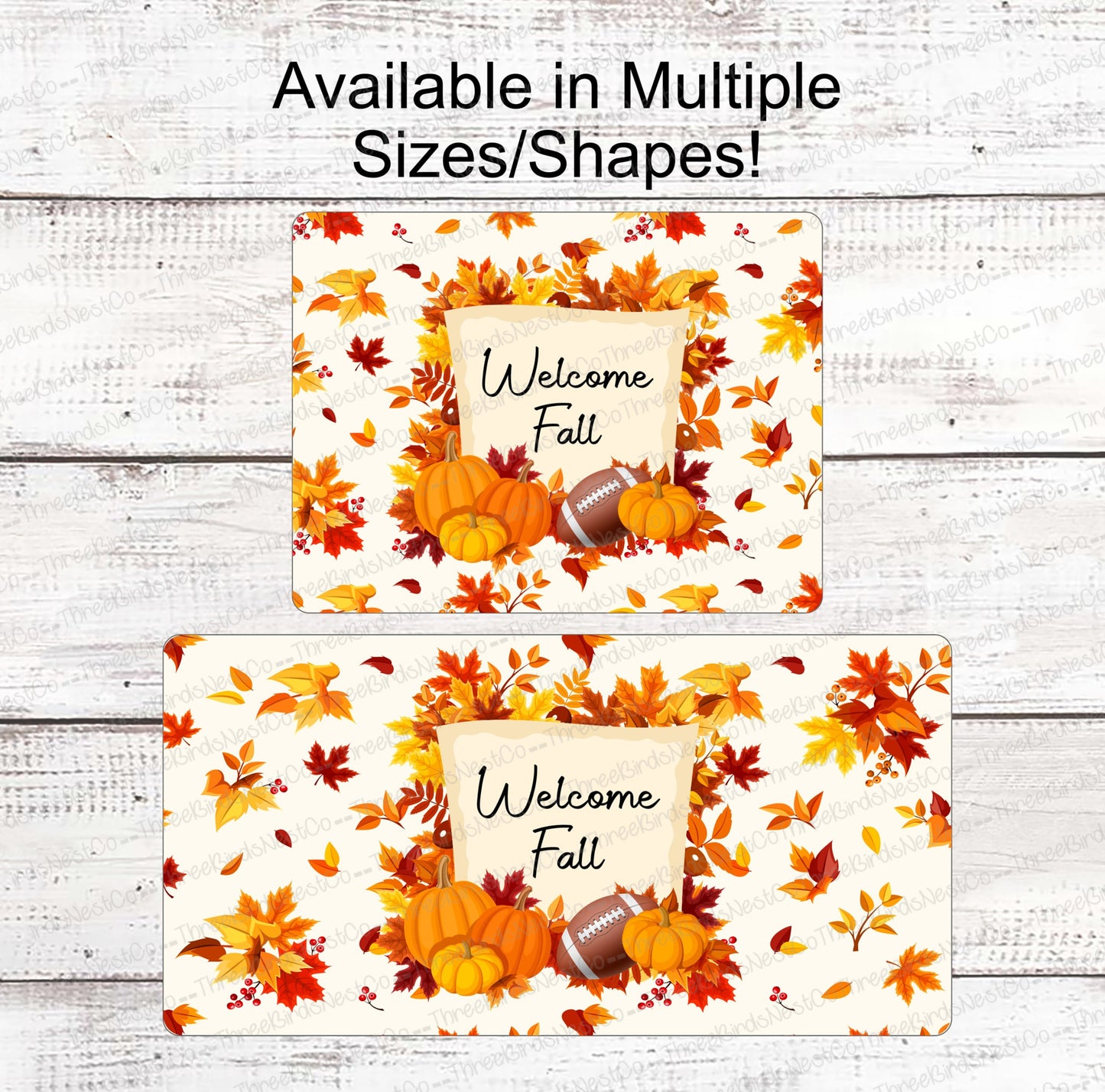 Welcome Fall Pumpkins and Football Sign